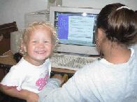 Melissa And Selise Playing On The Computer....